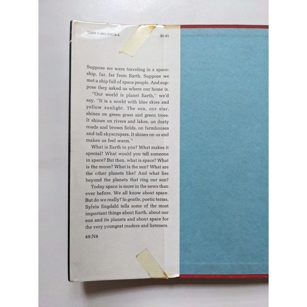 Our World Is Earth (1979) by Sylvia Engdahl‎ Vintage Children's Hardcover Book